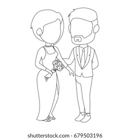 isolated cute newlywed couple