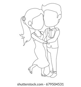 isolated cute newlywed couple