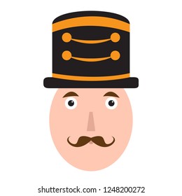 Isolated cute nutcracker soldier avatar. Vector illustration design