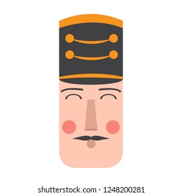 Isolated cute nutcracker soldier avatar. Vector illustration design