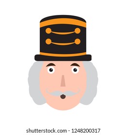 Isolated cute nutcracker soldier avatar. Vector illustration design