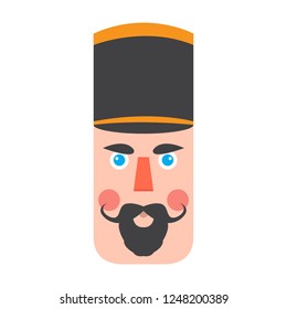 Isolated cute nutcracker soldier avatar. Vector illustration design