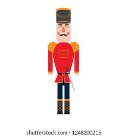 Isolated cute nutcracker soldier. Vector illustration design