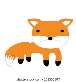 Isolated cute orange fox