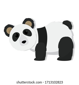 Dibujo de un lindo oso panda aislado. Animales zoológicos - Vector
