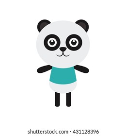 Isolated cute panda on a white background