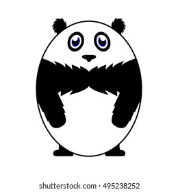 Isolated cute panda on a white background, Vector illustration