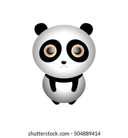 Isolated cute panda on a white background, Vector illustration