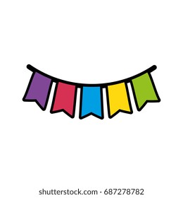 isolated cute party flags
