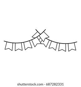 isolated cute party flags