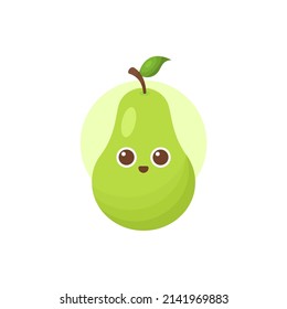 Isolated cute pear simple vector logo design