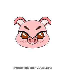 Isolated cute pig avatar Zodiac sign Vector illustration