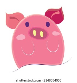 Isolated cute pig icon Cute design Vector
