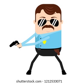 Isolated cute police cartoon character. Vector illustration design