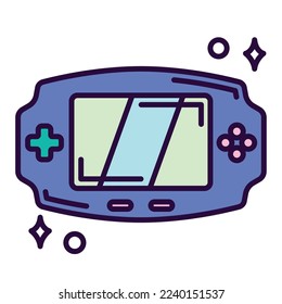 Isolated cute portable videogame console toy icon Vector illustration