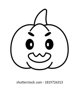 Isolated cute pumpkin kawaii. Halloween icon - Vector