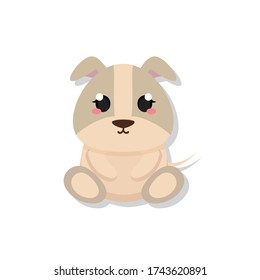 Isolated cute puppy. Domestic animal - Vector illustration
