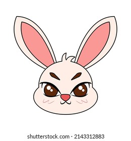 Isolated cute rabbit avatar Zodiac sign Vector illustration