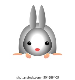 Isolated cute rabbit on a white background, Vector illustration