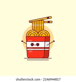 Isolated cute ramen simple vector logo design