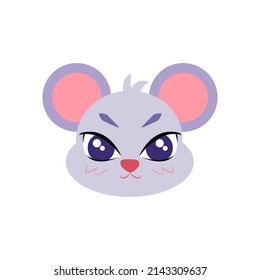 Isolated cute rat avatar Zodiac sign Vector illustration