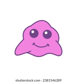Isolated cute red slime monster with a smile Vector
