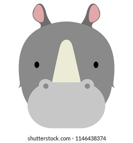 Isolated cute rhino avatar
