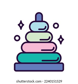 Isolated cute ring building pyramid toy icon Vector illustration