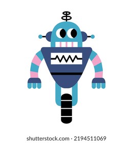 Isolated cute robot toy icon cartoon Vector