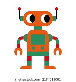 Dibujo gráfico de iconos de juguete robot lindo y aislado Vector