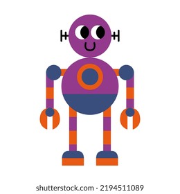 Isolated cute robot toy icon cartoon Vector