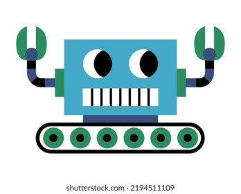 Isolated cute robot toy icon cartoon Vector