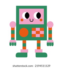 Isolated cute robot toy icon cartoon Vector