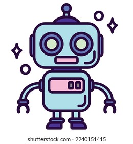 Isolated cute robot toy icon Vector illustration