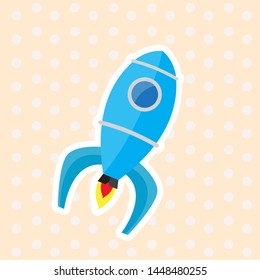 Isolated cute rocket toy over a textured background - Vector
