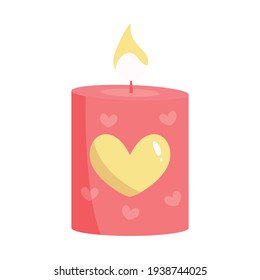 Isolated cute romantic candle. Valentines day - Vector