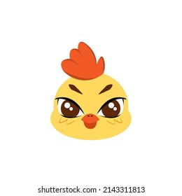 Isolated cute rooster avatar Zodiac sign Vector illustration