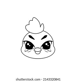Isolated cute rooster avatar Zodiac sign Vector illustration