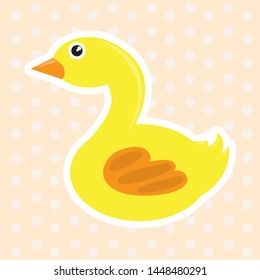 Isolated cute rubber duck on a colored background - VEctor