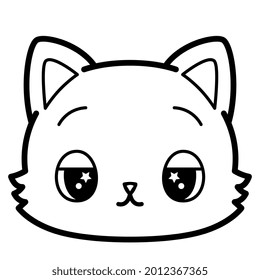 Isolated cute sad cat emoji Vector illustration