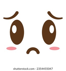 Vector de expresión facial triste y aíslado lindo