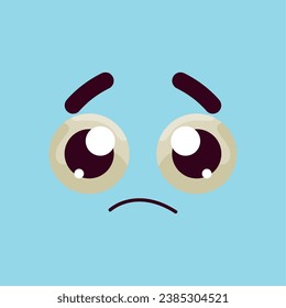 Isolated cute sad facial expression Vector