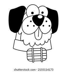 Dibujo de raza de perro y de santo lindo aislado Isolación Ilustración de vectores