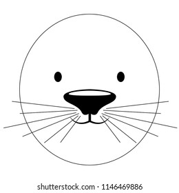 Isolated cute seal avatar