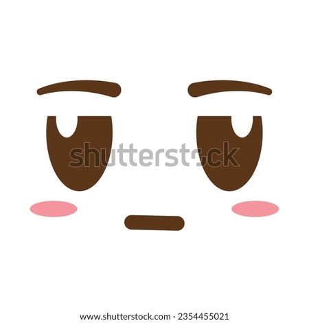 Isolated cute serious facial expression Vector