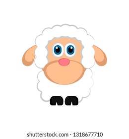 Isolated cute sheep. Farm animal. Vector illustration design