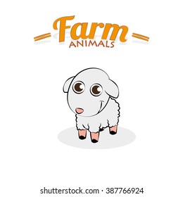 Isolated cute sheep on a white background