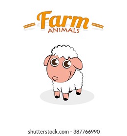 Isolated cute sheep on a white background