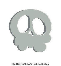 Isolated cute skull icon Cartoon style Vector