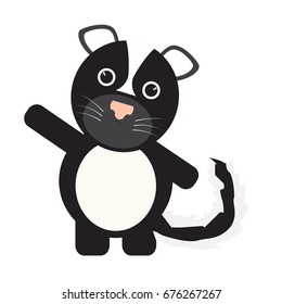 Isolated cute skunk on a white background, Vector illustration